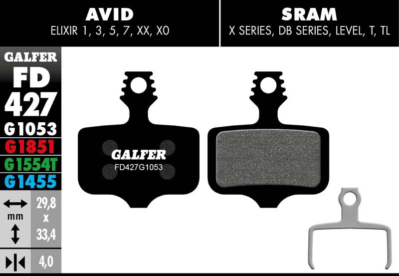 Galfer Bromsbelgg (E-BIKE, Standard) Avid Elixir - SRAM XX