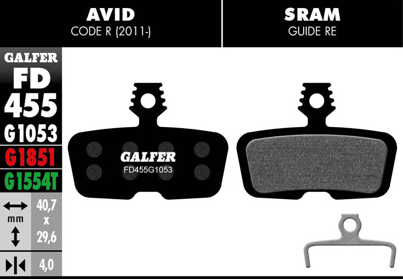 Galfer Bromsbelgg (E-BIKE, Standard) Avid Code R (11-)