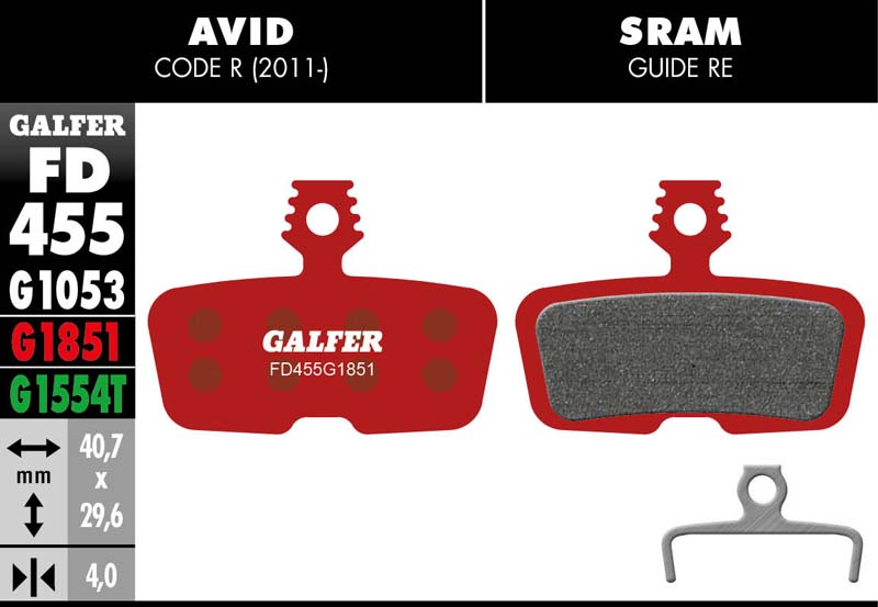 Galfer Bromsbelgg (E-BIKE, Advanced) Avid Code R (11-)