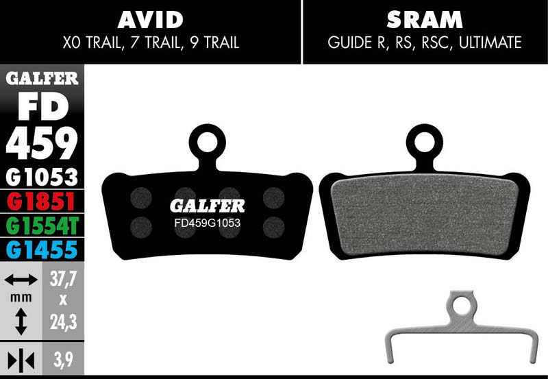 Galfer Bromsbelgg (E-BIKE, Standard) Avid X0 Trail / Elixir TRA