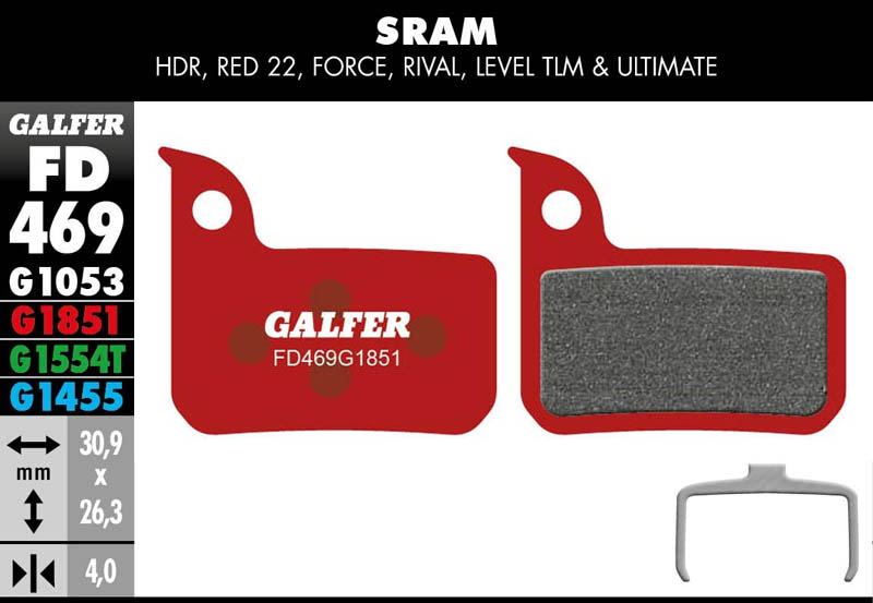 bild på Bromsbelägg (E-BIKE, Advanced) SRAM Red 22 - LEVEL från Galfer